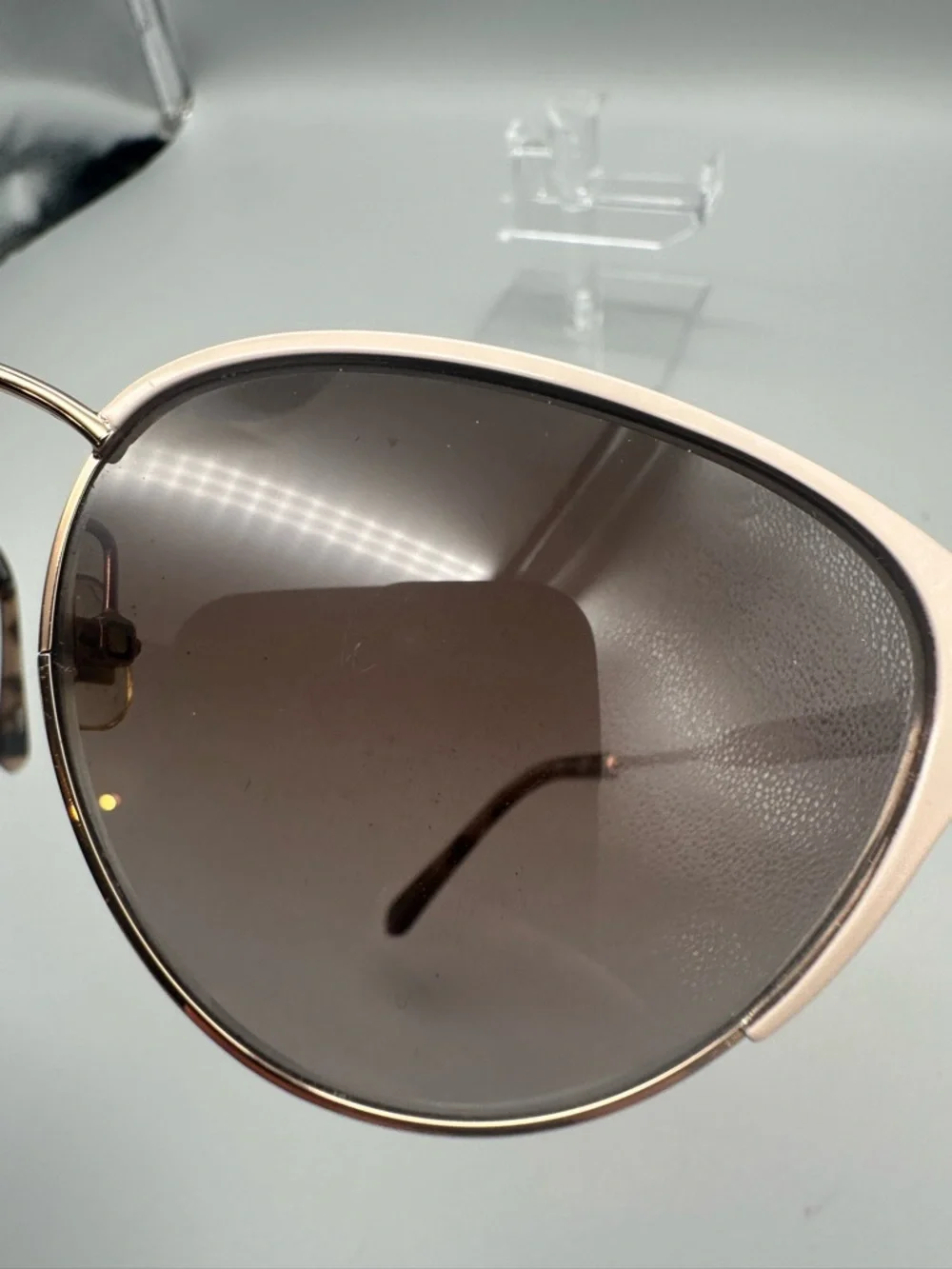 kate spade White and Brown Gradient Lens Cat Eye Sunglasses